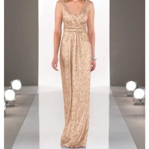 Sorella Vita Gold Sequin Maxi Formal Dress Size 6
